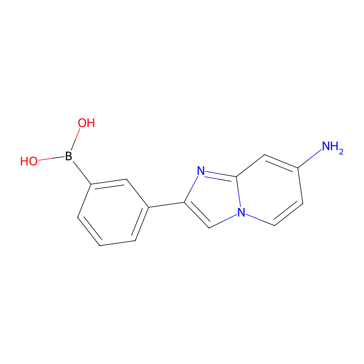 (3-(7-Aminoimidazo[1,2-A]pyridin-2-YL)phenyl)boronic acid molecular structure, CAS 2304634-46-4