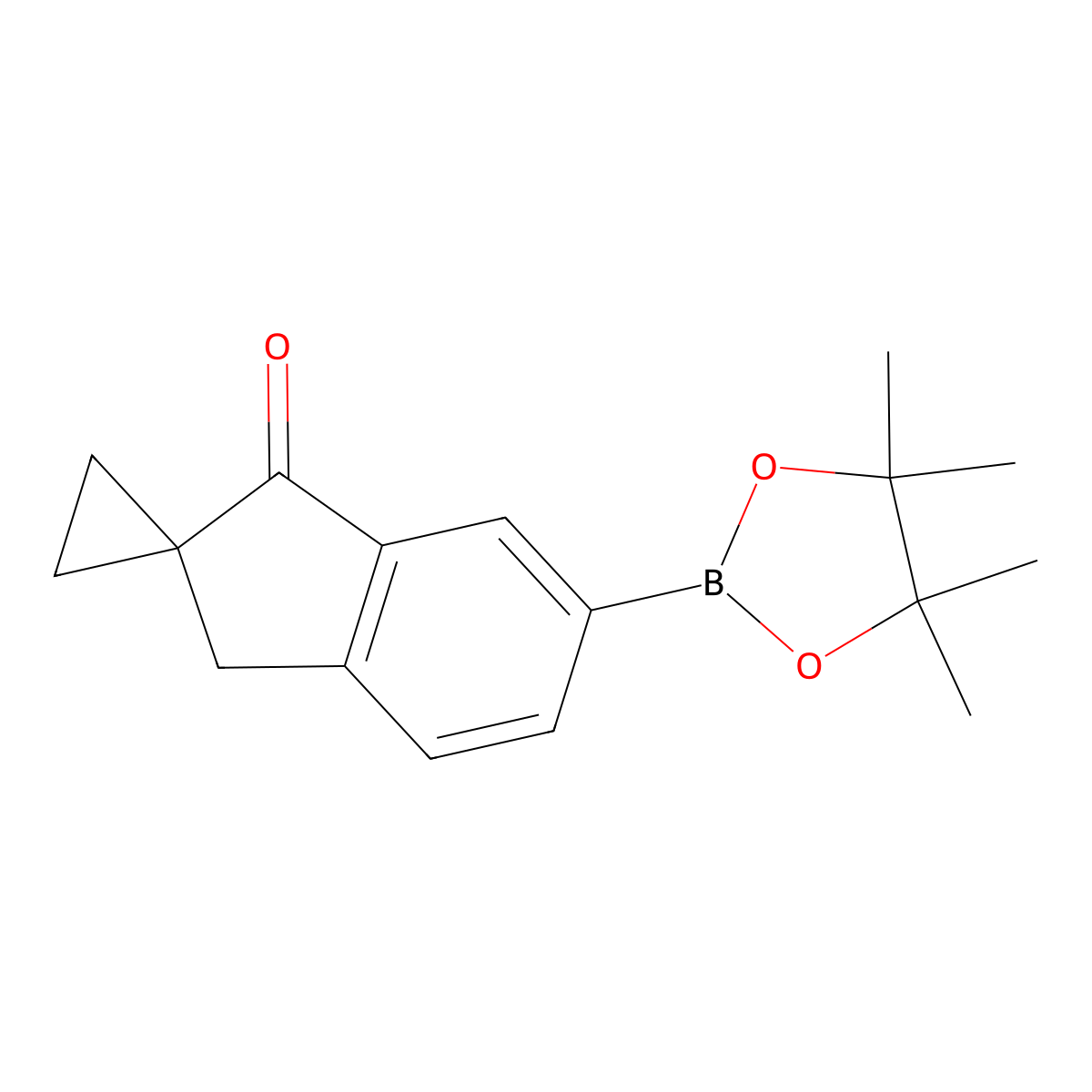6'-(4,4,5,5-Tetramethyl-1,3,2-dioxaborolan-2-YL)spiro[cyclopropane-1,2'-inden]-1'(3'H)-one molecular structure, CAS 2304634-48-6