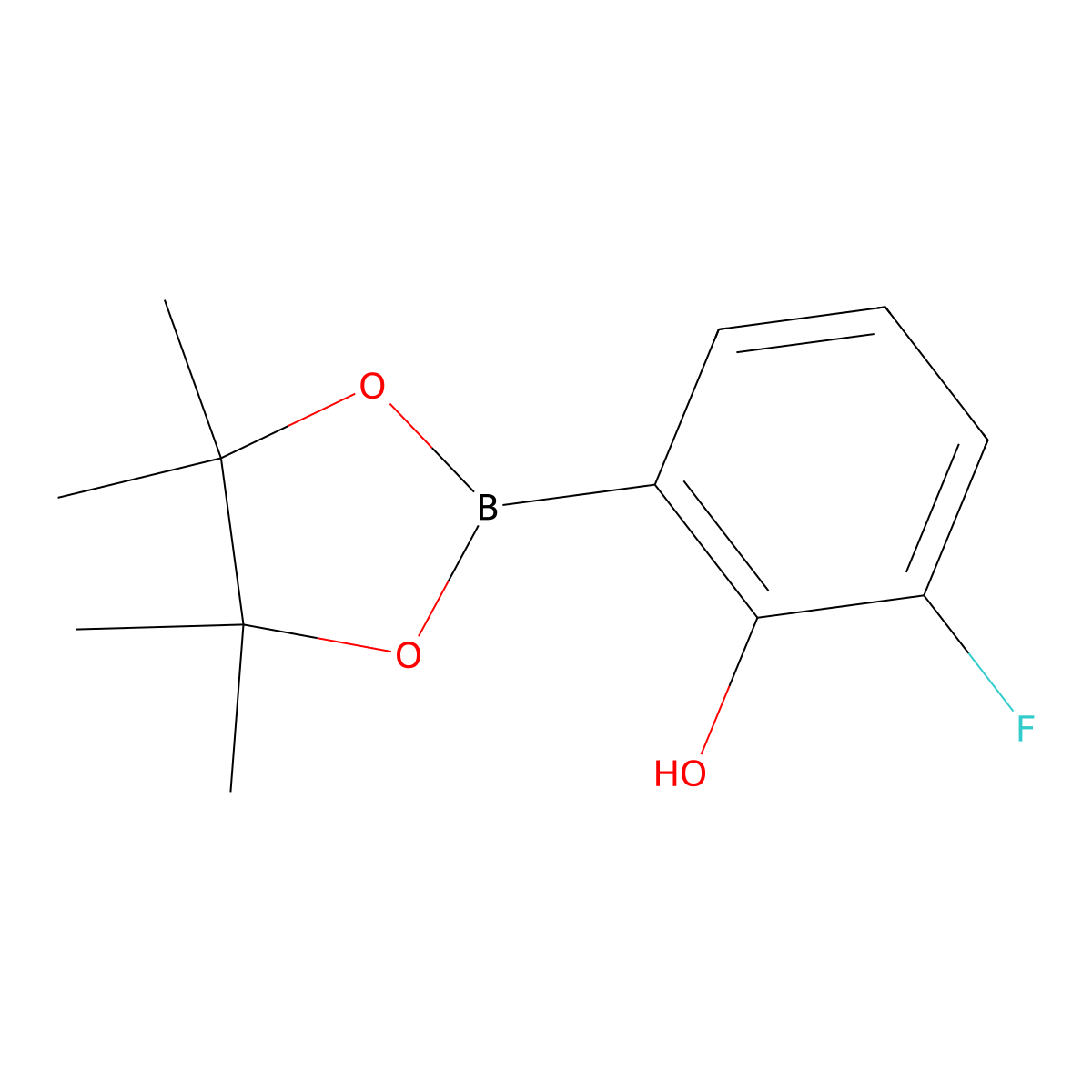 2-Fluoro-6-(4,4,5,5-tetramethyl-1,3,2-dioxaborolan-2-yl)phenol molecular structure, CAS 2304634-50-0