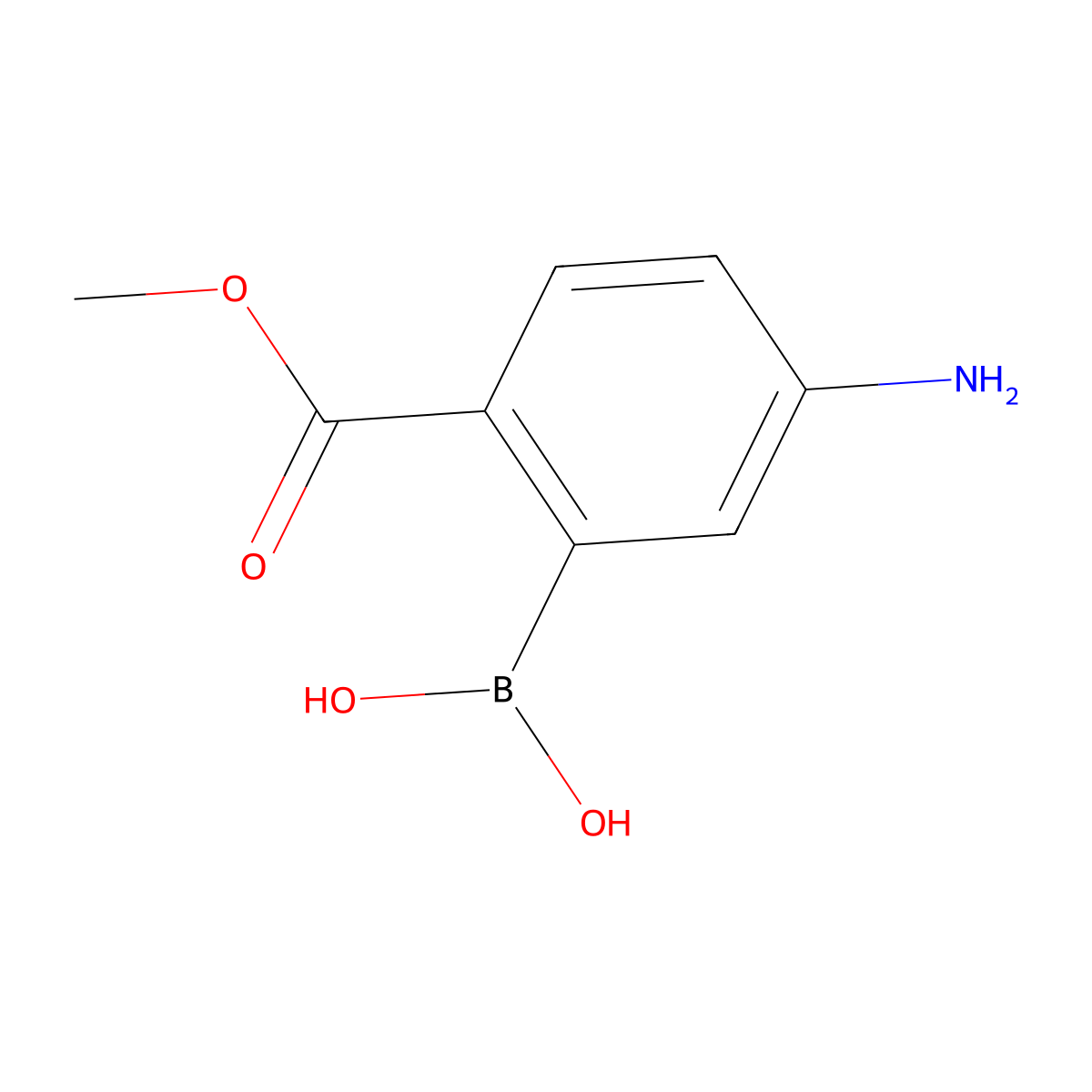 (5-Amino-2-(methoxycarbonyl)phenyl)boronic acid molecular structure, CAS 2304634-66-8