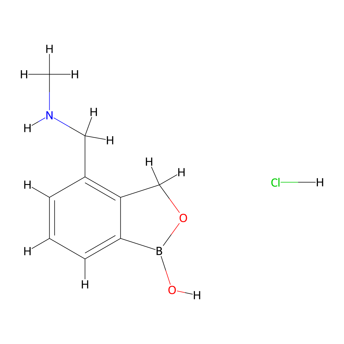 4-((Methylamino)methyl)benzo[C][1,2]oxaborol-1(3H)-OL hcl molecular structure, CAS 2304634-68-0