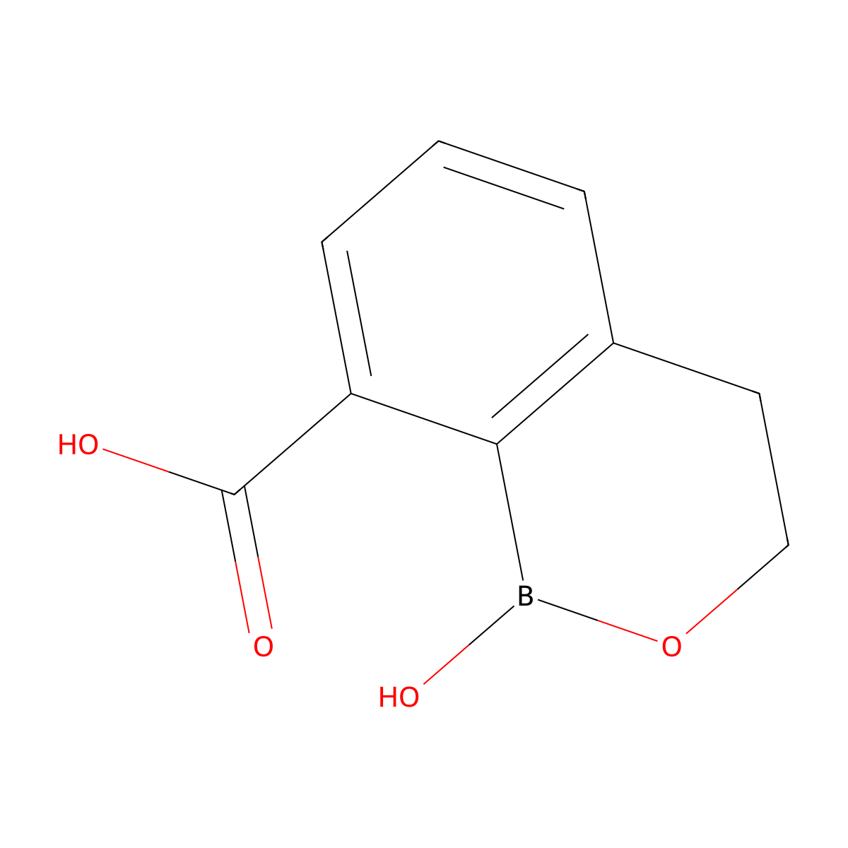 1-Hydroxy-3,4-dihydro-1H-benzo[C][1,2]oxaborinine-8-carboxylic acid molecular structure, CAS 2304634-85-1