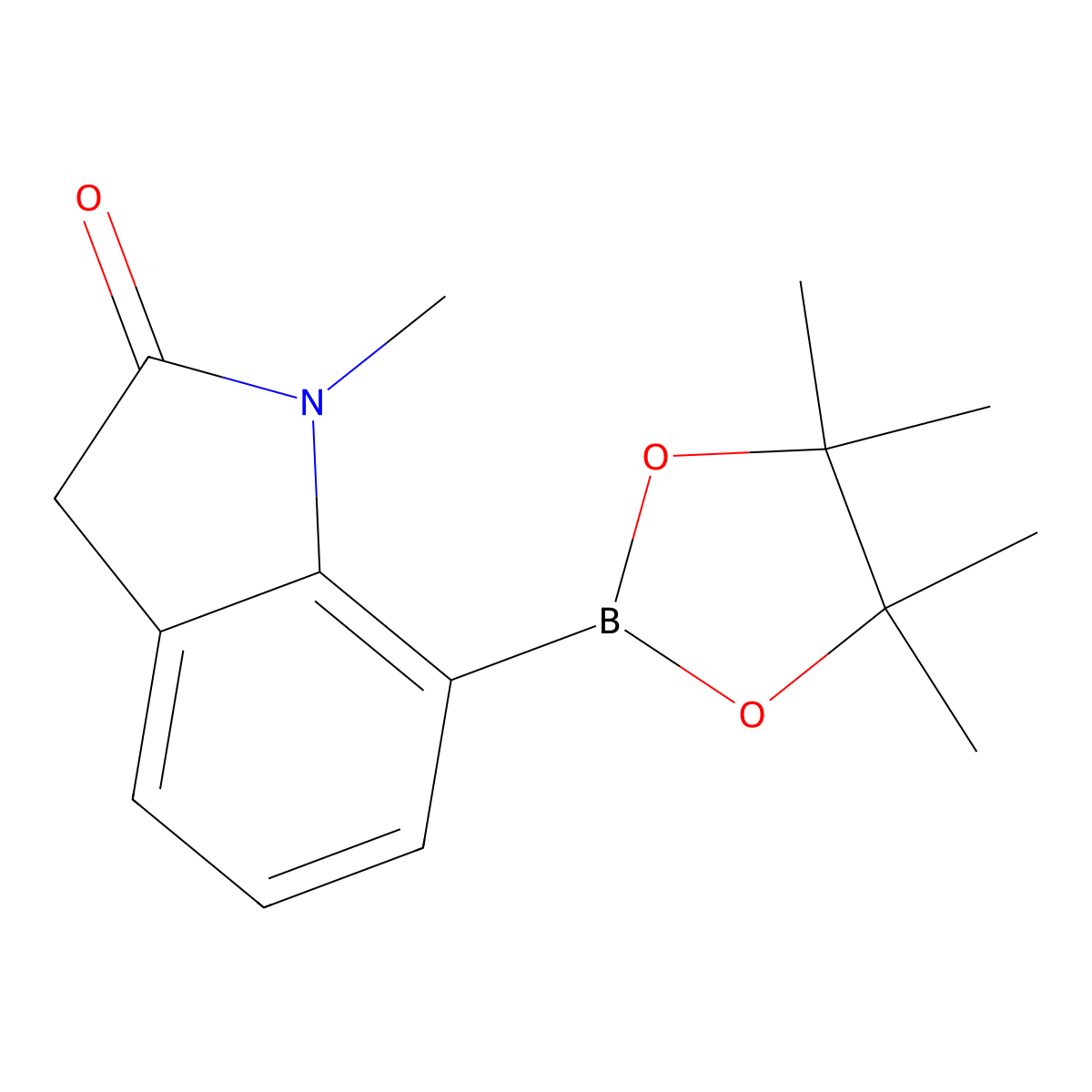1-Methyl-7-(4,4,5,5-tetramethyl-1,3,2-dioxaborolan-2-YL)indolin-2-one molecular structure, CAS 2304634-90-8