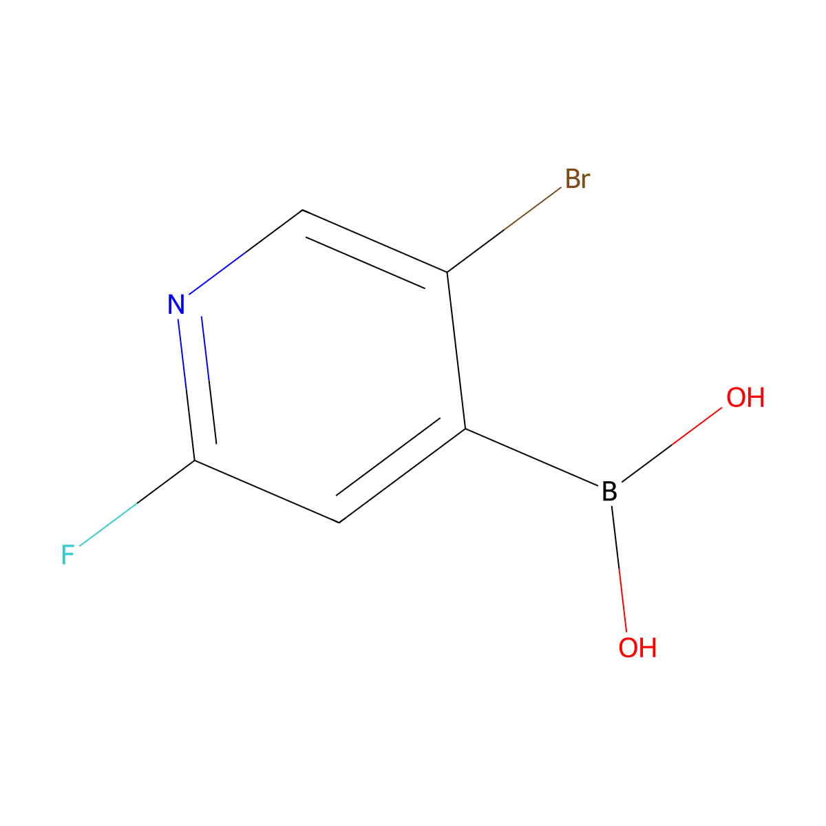 (5-Bromo-2-fluoropyridin-4-yl)boronic acid molecular structure, CAS 2304634-96-4
