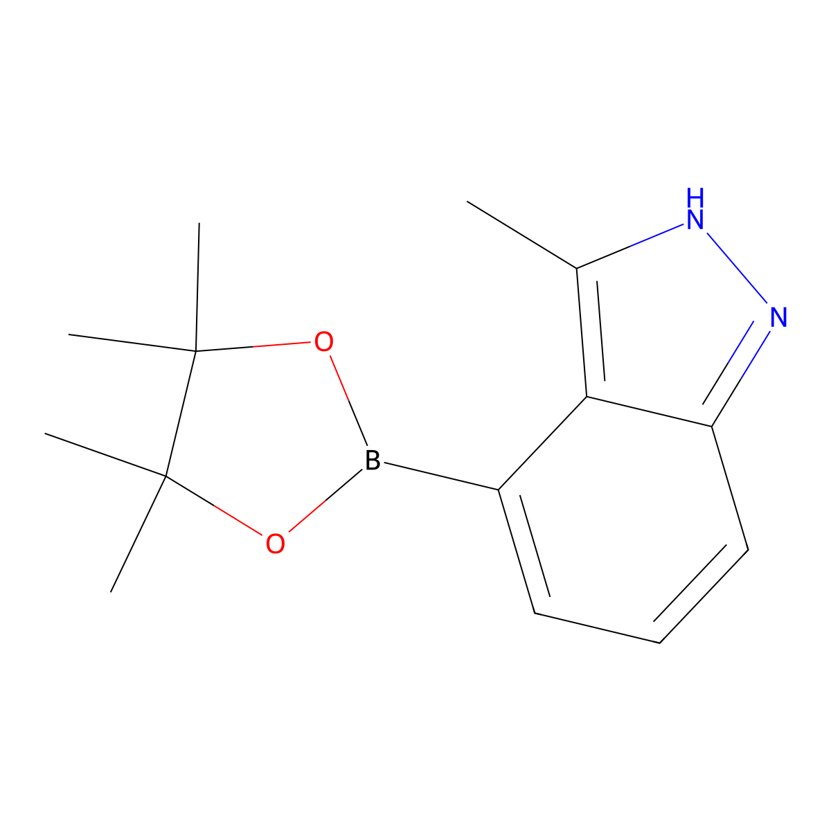 3-Methyl-4-(4,4,5,5-tetramethyl-1,3,2-dioxaborolan-2-yl)-1H-indazole molecular structure, CAS 2304635-16-1