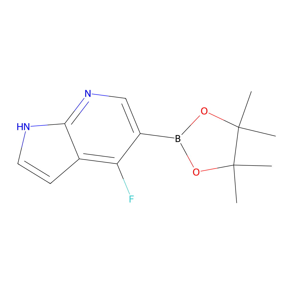 4-fluoro-5-(tetramethyl-1,3,2-dioxaborolan-2-yl)-1H-pyrrolo[2,3-b]pyridine molecular structure, CAS 2304635-17-2