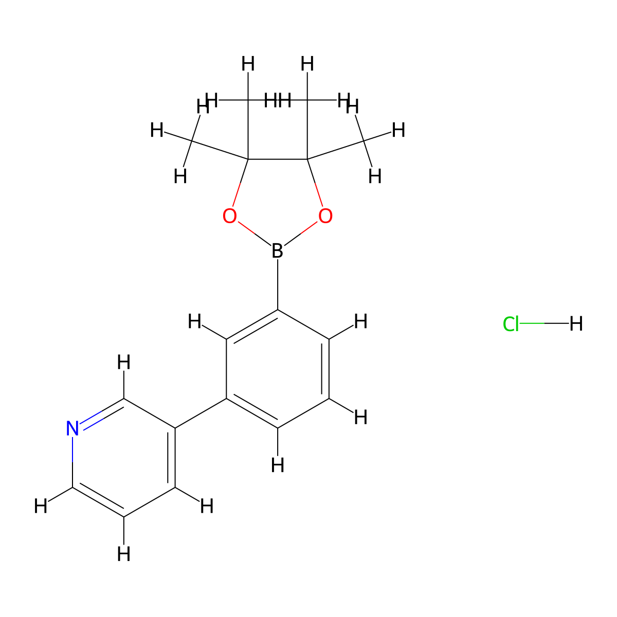 (3-(Pyridin-3-YL)phenyl)boronic acid pinacol ester hcl molecular structure, CAS 2304635-18-3