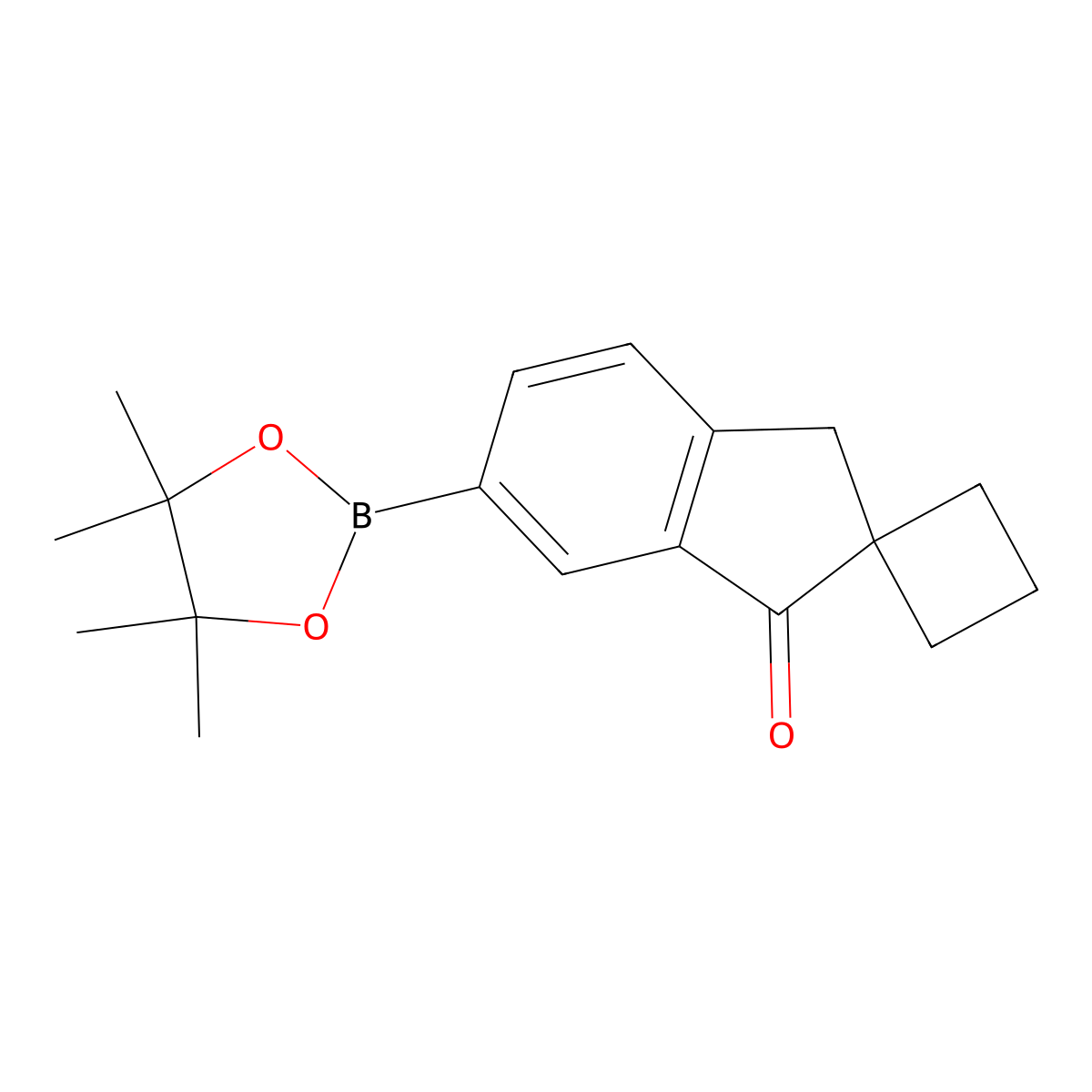 6'-(4,4,5,5-Tetramethyl-1,3,2-dioxaborolan-2-YL)spiro[cyclobutane-1,2'-inden]-1'(3'H)-one molecular structure, CAS 2304635-33-2