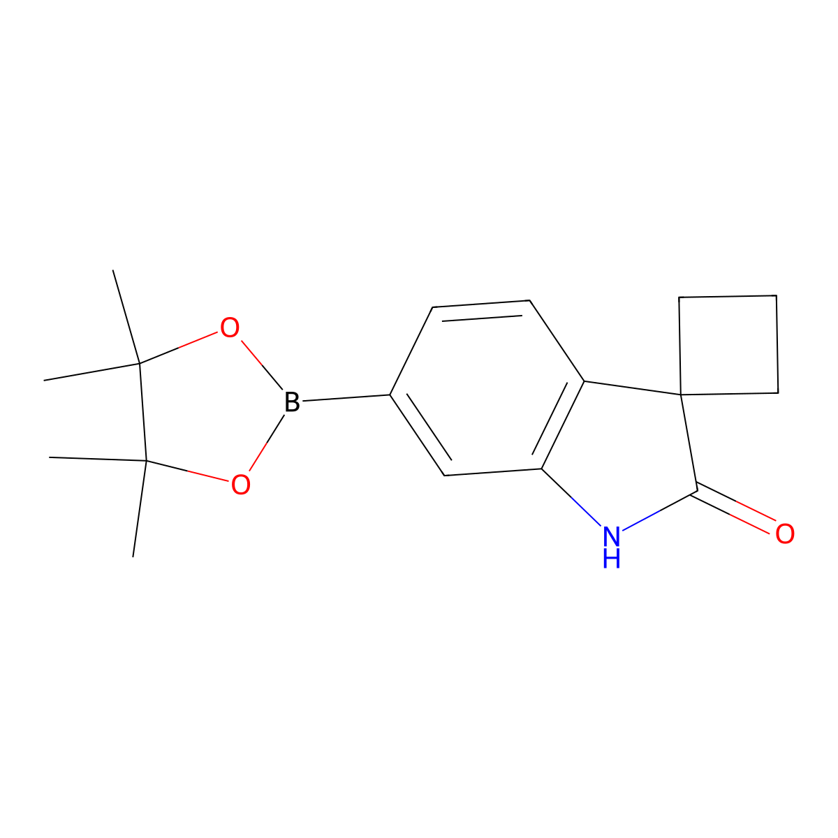 6'-(4,4,5,5-Tetramethyl-1,3,2-dioxaborolan-2-YL)spiro[cyclobutane-1,3'-indolin]-2'-one molecular structure, CAS 2304635-43-4