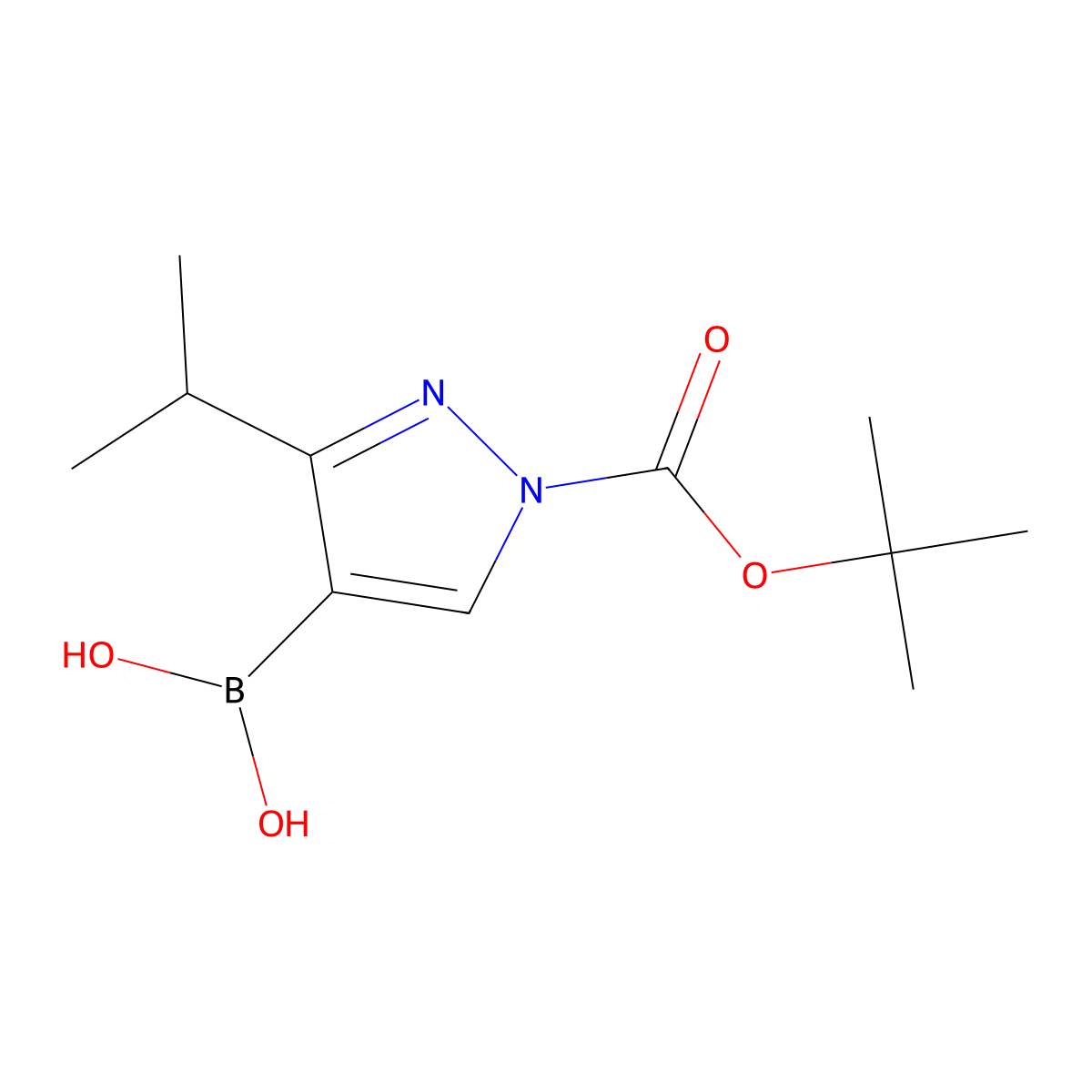 1-(tert-Butoxycarbonyl)-3-isopropylpyrazole-4-boronic acid molecular structure, CAS 2304635-44-5