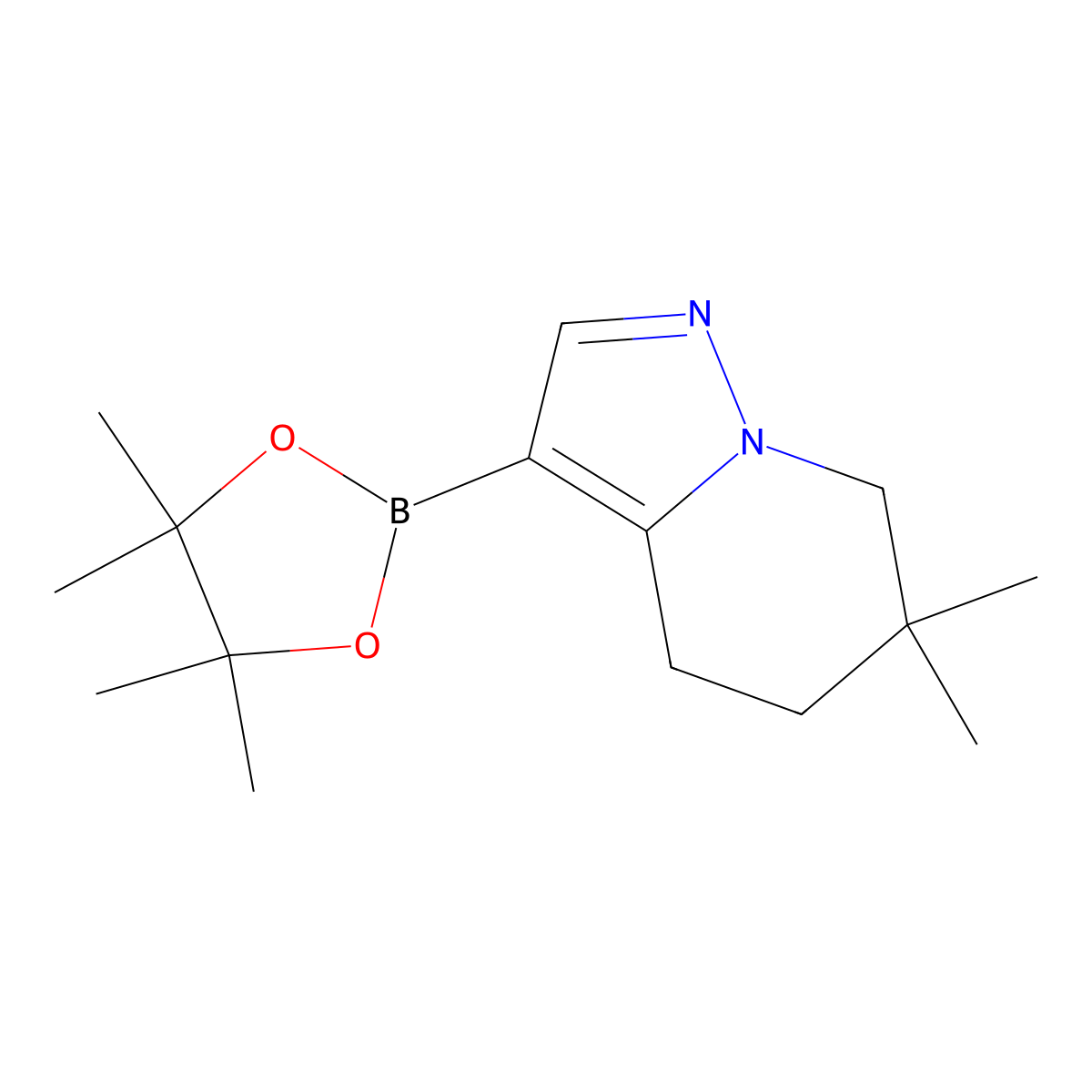 6,6-Dimethyl-3-(4,4,5,5-tetramethyl-1,3,2-dioxaborolan-2-YL)-4,5,6,7-tetrahydropyrazolo[1,5-A]pyridine molecular structure, CAS 2304635-46-7