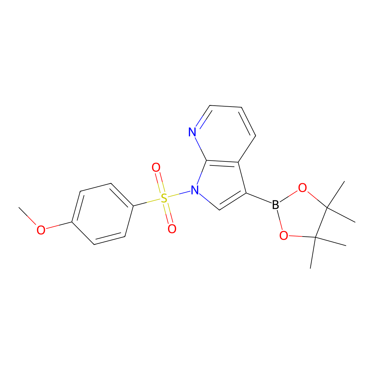 1-(p-Methoxyphenylsulfonyl)-7-azaindole-3-boronic Acid Pinacol Ester molecular structure, CAS 2304635-47-8