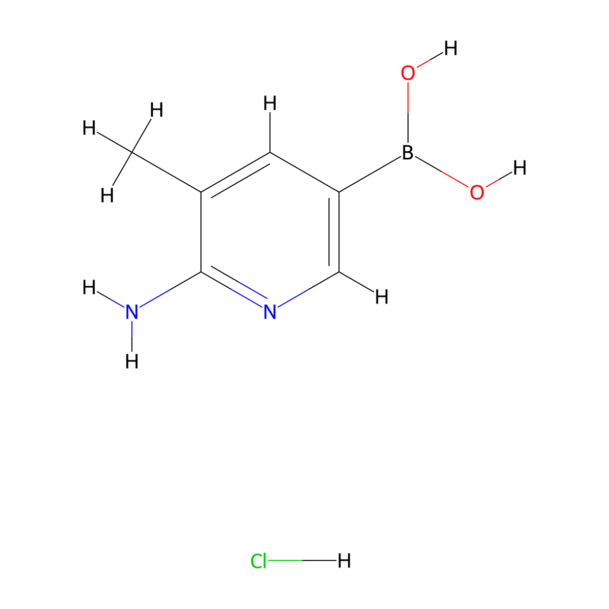 6-Amino-5-methylpyridin-3-ylboronic acid hydrochloride molecular structure, CAS 2304635-84-3