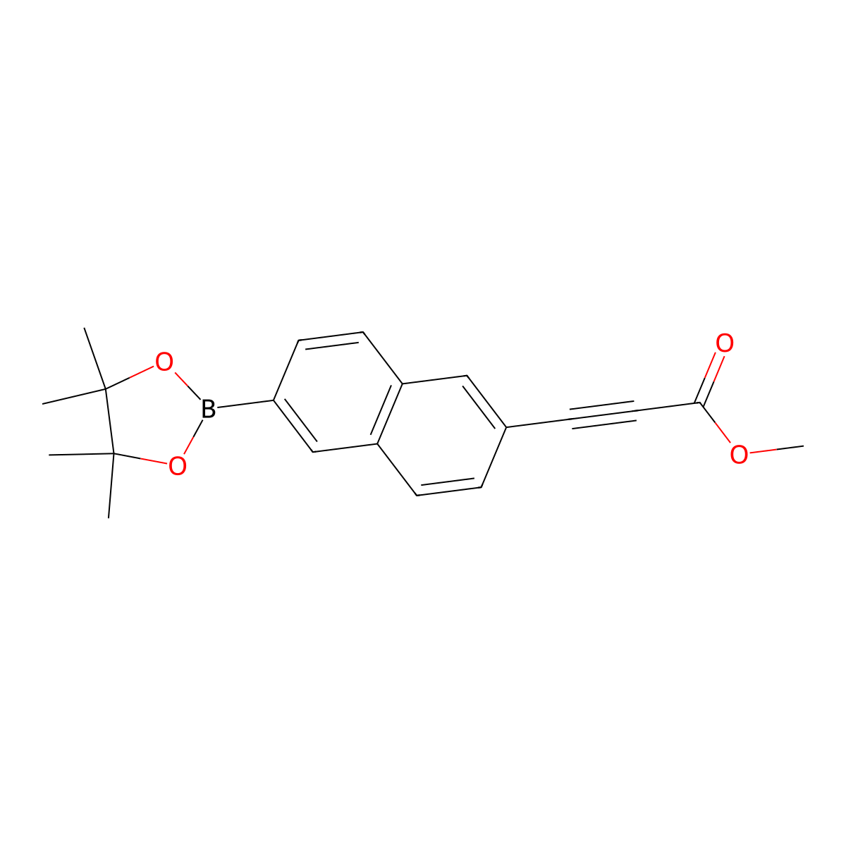 Methyl 3-(6-(4,4,5,5-tetramethyl-1,3,2-dioxaborolan-2-YL)naphthalen-2-YL)propiolate molecular structure, CAS 2304635-88-7