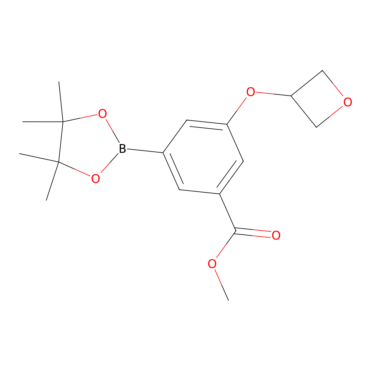 Methyl 3-(oxetan-3-yloxy)-5-(4,4,5,5-tetramethyl-1,3,2-dioxaborolan-2-YL)benzoate molecular structure, CAS 2304635-89-8