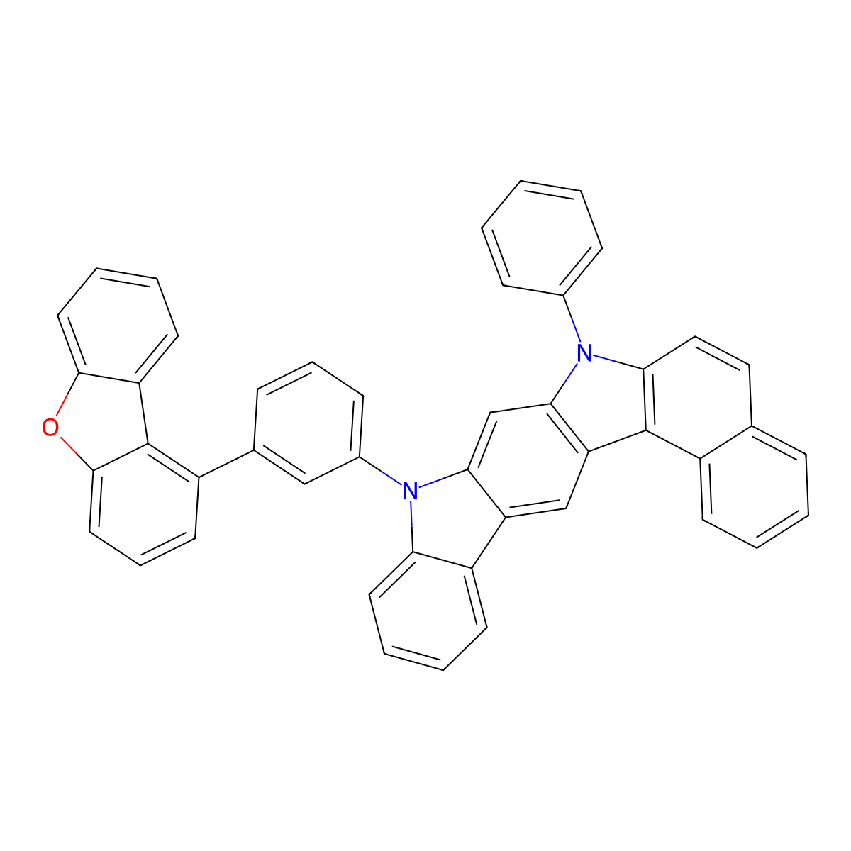 9-[3-(1-Dibenzofuranyl)phenyl]-7,9-dihydro-7-phenylbenz[G]indolo[2,3-B]carbazole molecular structure, CAS 2304693-46-5