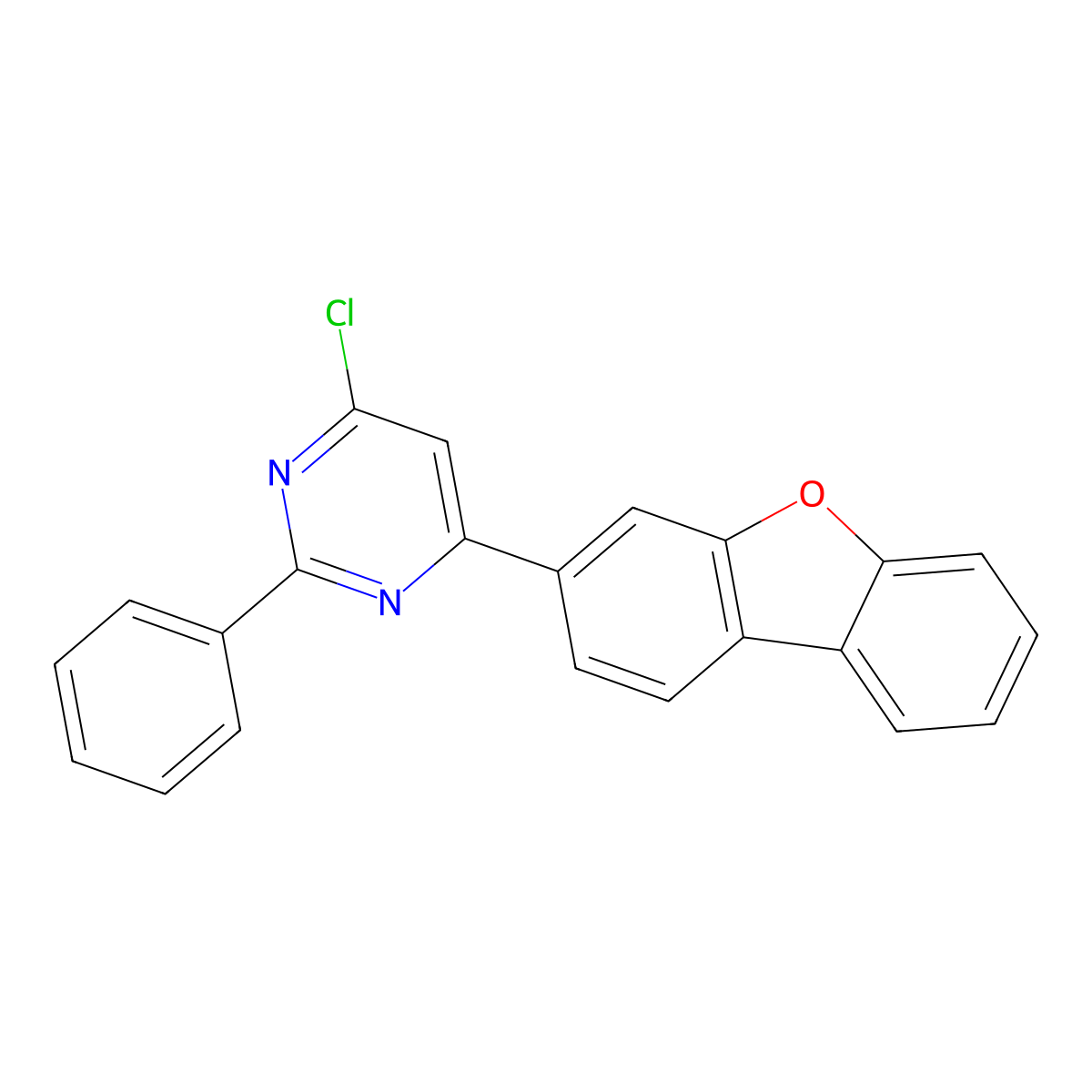 4-Chloro-6-(3-dibenzofuranyl)-2-phenylpyrimidine molecular structure, CAS 2304744-50-9
