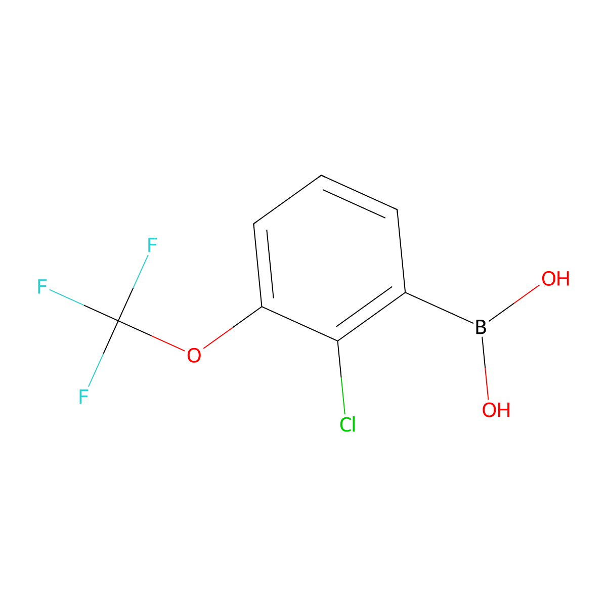 (2-Chloro-3-(trifluoromethoxy)phenyl)boronic acid molecular structure, CAS 2304748-75-0