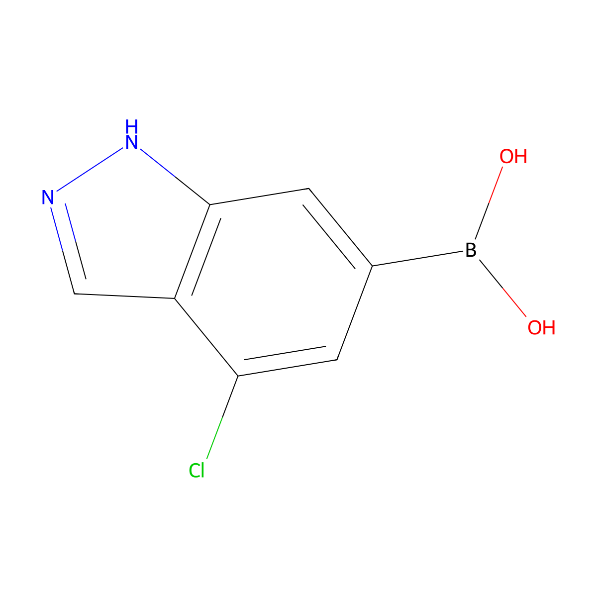 4-chloro-1H-indazole-6-boronic acid molecular structure, CAS 2304748-99-8