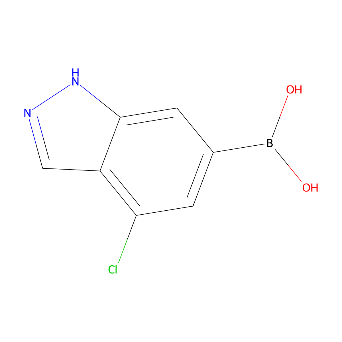 4-chloro-1H-indazole-6-boronic acid molecular structure, CAS 2304748-99-8