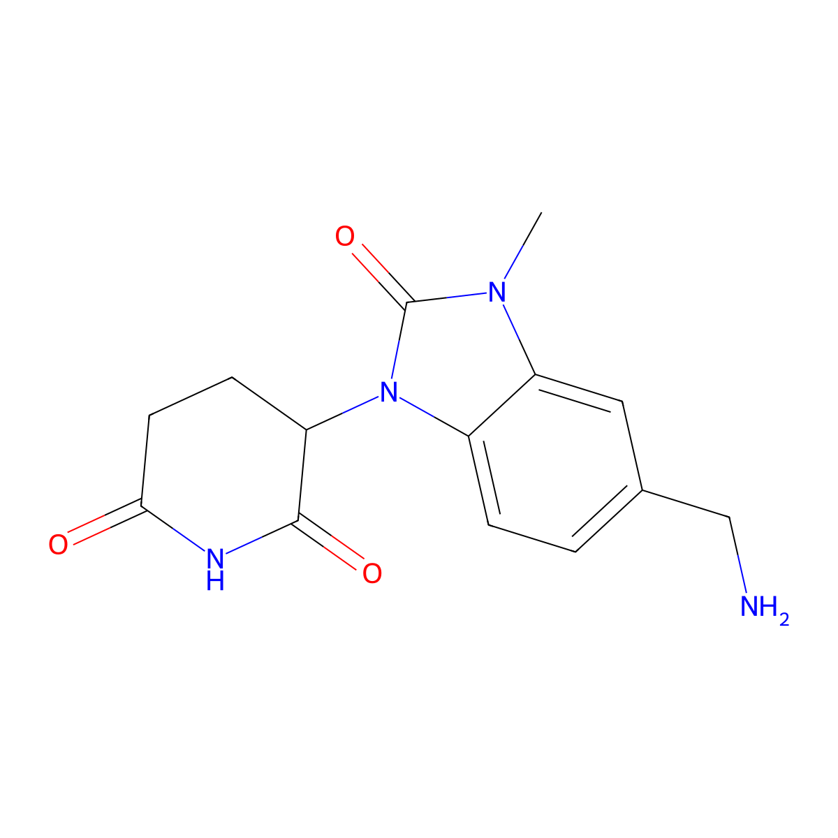 3-(5-(Aminomethyl)-3-methyl-2-oxo-2,3-dihydro-1H-benzo[D]imidazol-1-YL)piperidine-2,6-dione molecular structure, CAS 2304753-87-3