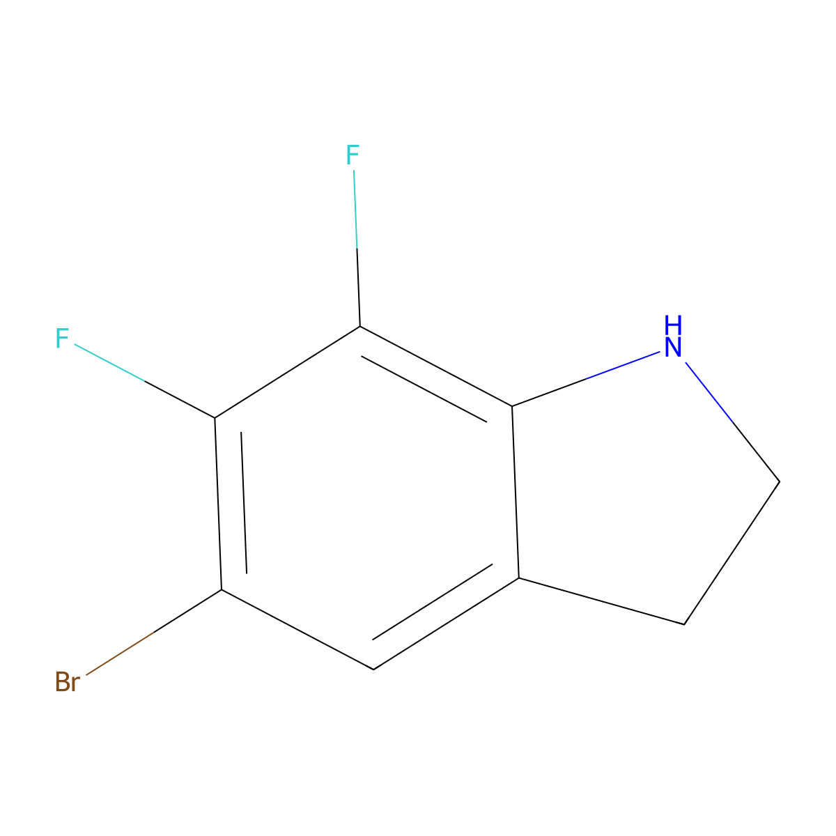 5-Bromo-6,7-difluoroindoline molecular structure, CAS 2304776-26-7
