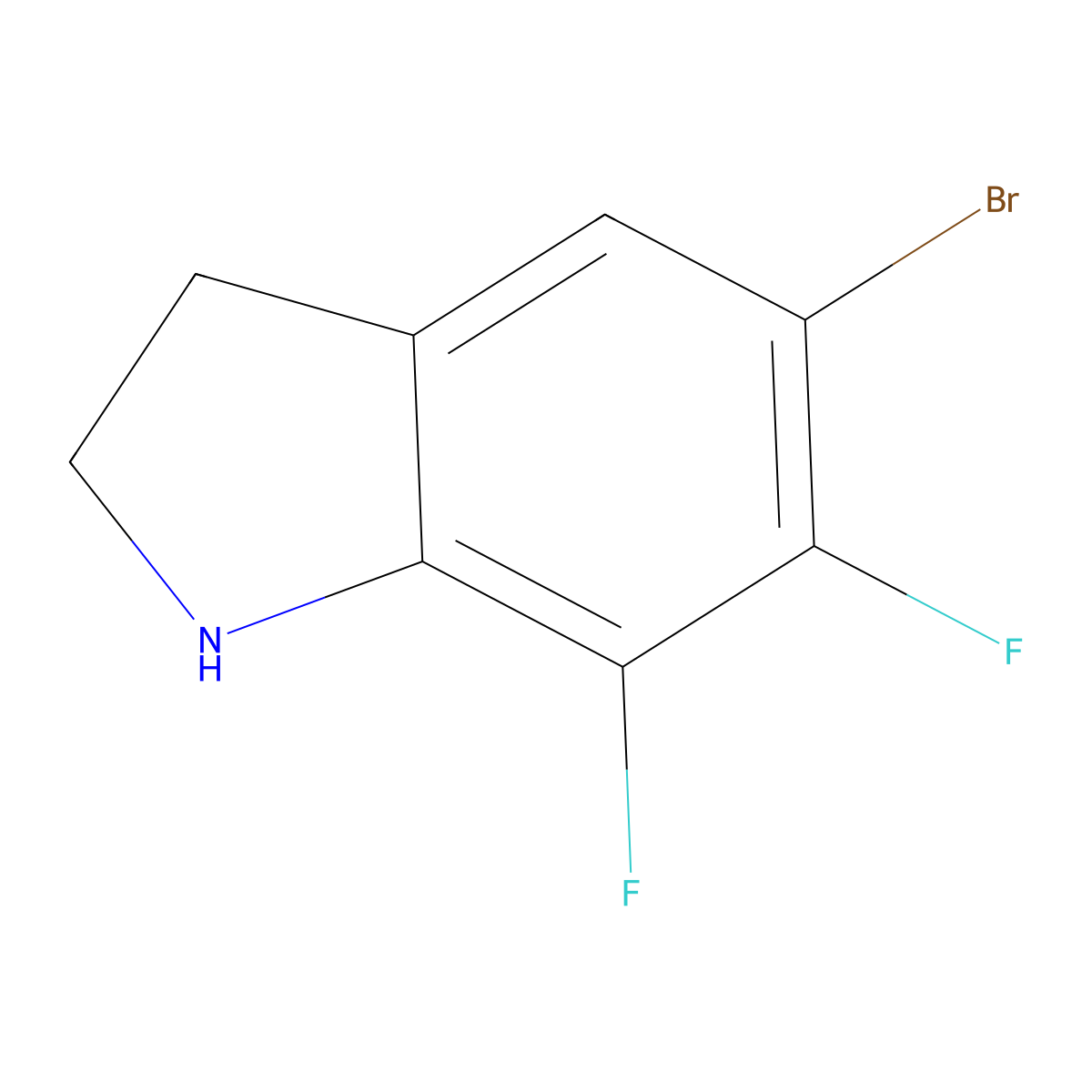 5-Bromo-6,7-difluoroindoline molecular structure, CAS 2304776-26-7