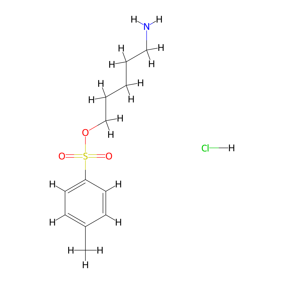 5-Aminopentyl 4-methylbenzenesulfonate hydrochloride molecular structure, CAS 2304777-60-2