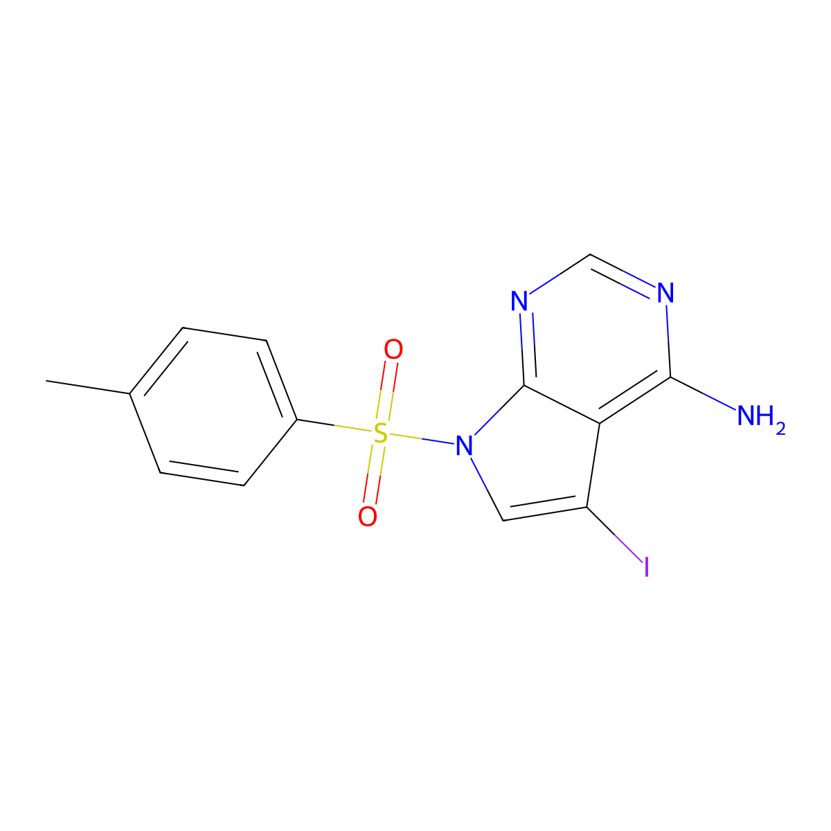 5-Iodo-7-tosyl-7H-pyrrolo[2,3-d]pyrimidin-4-amine molecular structure, CAS 2304799-56-0