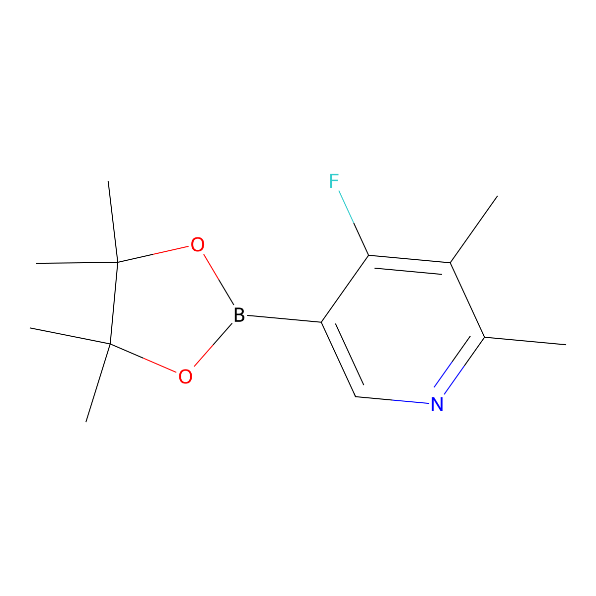 4-Fluoro-2,3-dimethyl-5-(4,4,5,5-tetramethyl-1,3,2-dioxaborolan-2-yl)pyridine molecular structure, CAS 2304816-94-0