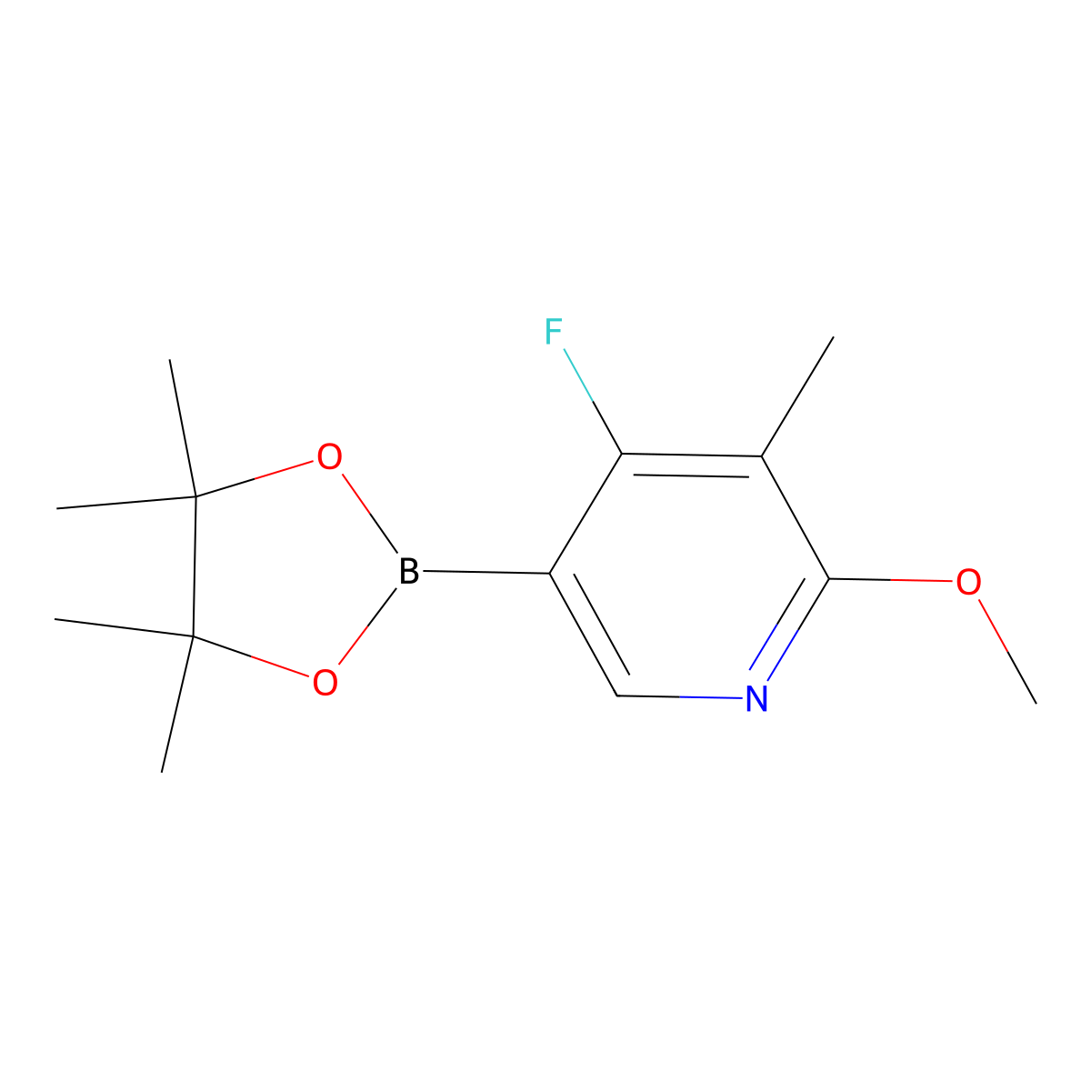 4-Fluoro-2-methoxy-3-methyl-5-(4,4,5,5-tetramethyl-1,3,2-dioxaborolan-2-yl)pyridine molecular structure, CAS 2304817-01-2