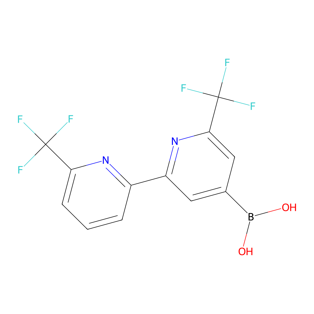 (6,6'-Bis(trifluoromethyl)-[2,2'-bipyridin]-4-yl)boronic acid molecular structure, CAS 2304817-07-8