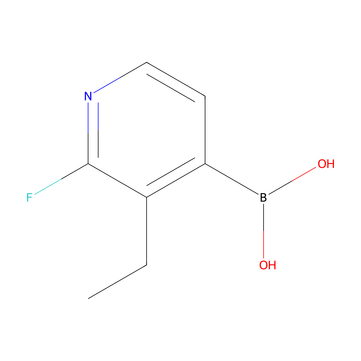 (3-Ethyl-2-fluoropyridin-4-yl)boronic acid molecular structure, CAS 2304817-13-6