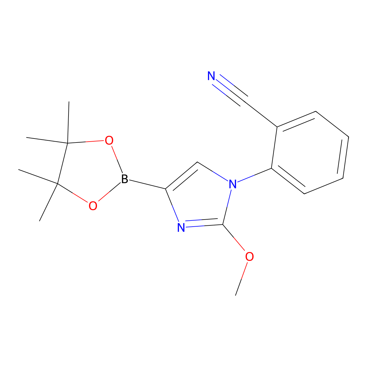 2-(2-methoxy-4-(4,4,5,5-tetramethyl-1,3,2-dioxaborolan-2-yl)-1H-imidazol-1-yl)benzonitrile molecular structure, CAS 2304817-21-6