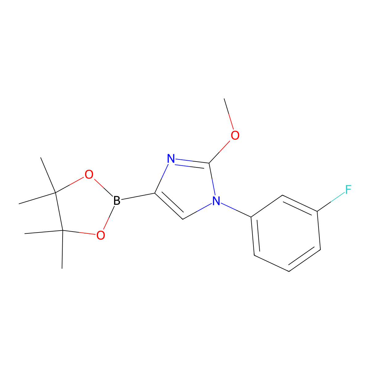 1-(3-fluorophenyl)-2-methoxy-4-(4,4,5,5-tetramethyl-1,3,2-dioxaborolan-2-yl)-1H-imidazole molecular structure, CAS 2304817-28-3
