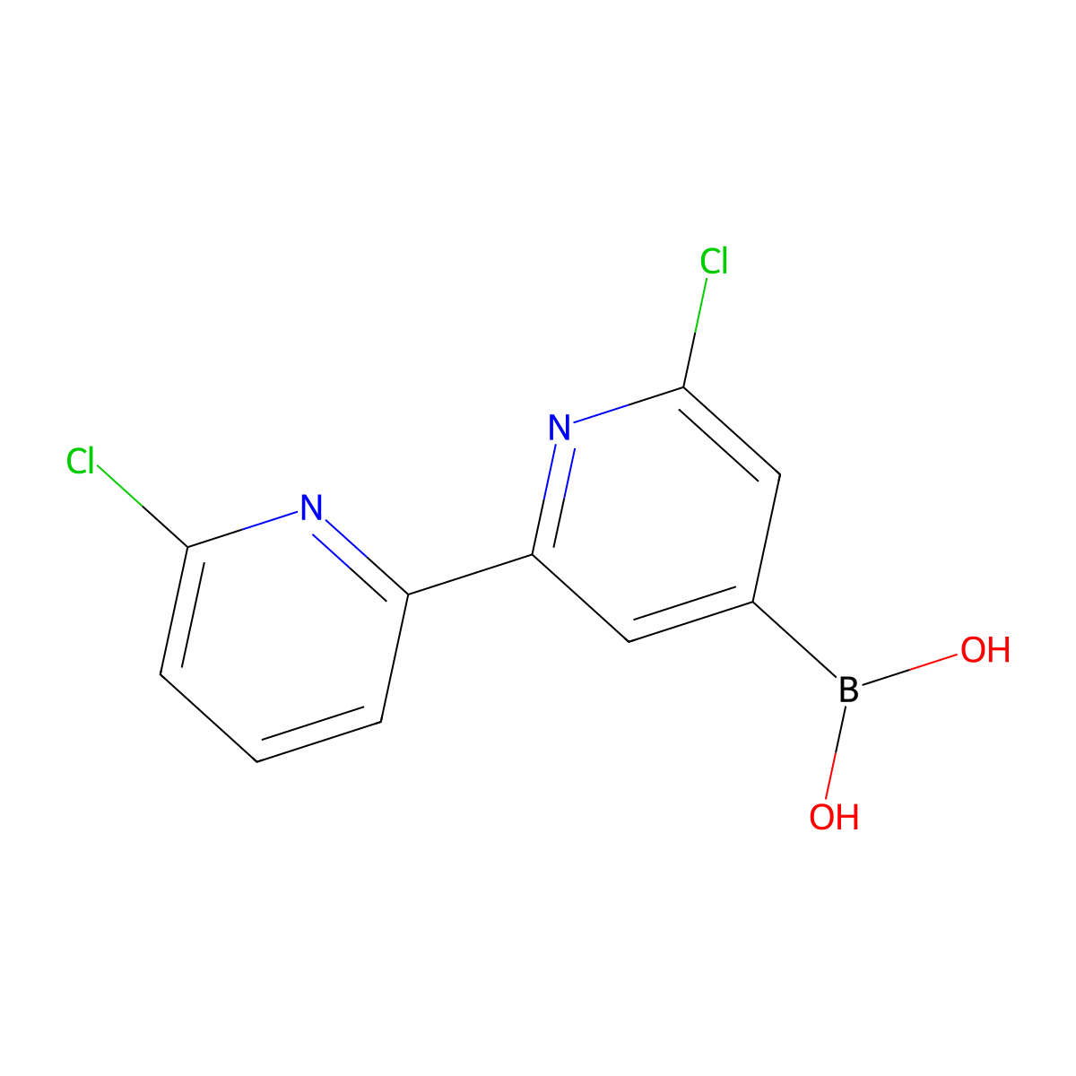 (6,6'-Dichloro-[2,2'-bipyridin]-4-yl)boronic acid molecular structure, CAS 2304817-32-9