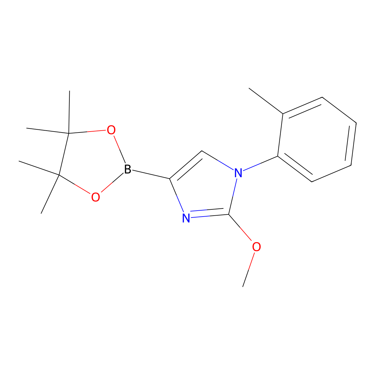 2-methoxy-4-(4,4,5,5-tetramethyl-1,3,2-dioxaborolan-2-yl)-1-(o-tolyl)-1H-imidazole molecular structure, CAS 2304817-49-8