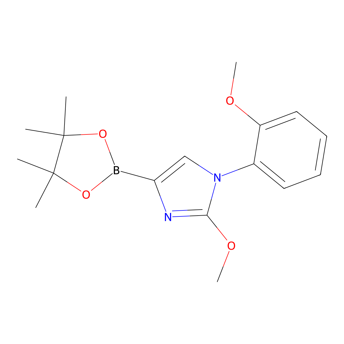 2-methoxy-1-(2-methoxyphenyl)-4-(4,4,5,5-tetramethyl-1,3,2-dioxaborolan-2-yl)-1H-imidazole molecular structure, CAS 2304817-50-1