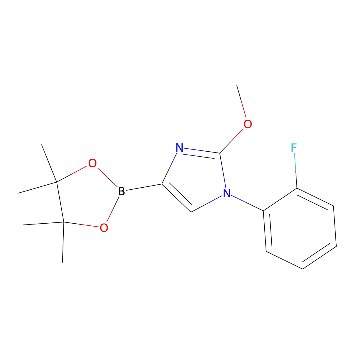 1-(2-fluorophenyl)-2-methoxy-4-(4,4,5,5-tetramethyl-1,3,2-dioxaborolan-2-yl)-1H-imidazole molecular structure, CAS 2304817-65-8