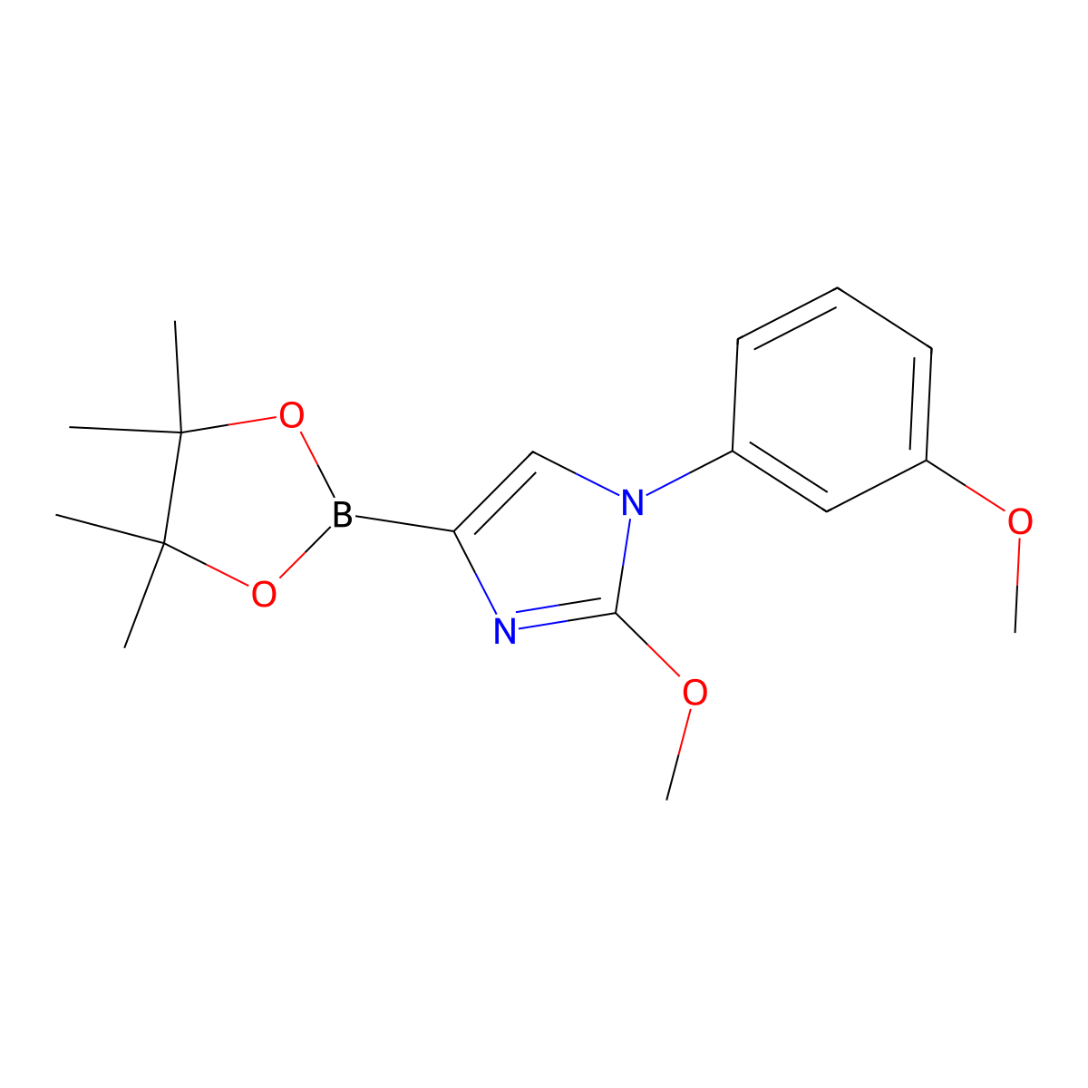 2-methoxy-1-(3-methoxyphenyl)-4-(4,4,5,5-tetramethyl-1,3,2-dioxaborolan-2-yl)-1H-imidazole molecular structure, CAS 2304817-75-0
