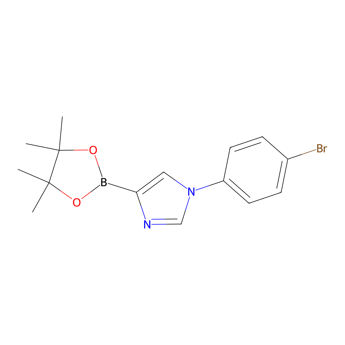 1-(4-bromophenyl)-4-(4,4,5,5-tetramethyl-1,3,2-dioxaborolan-2-yl)-1H-imidazole molecular structure, CAS 2304817-81-8