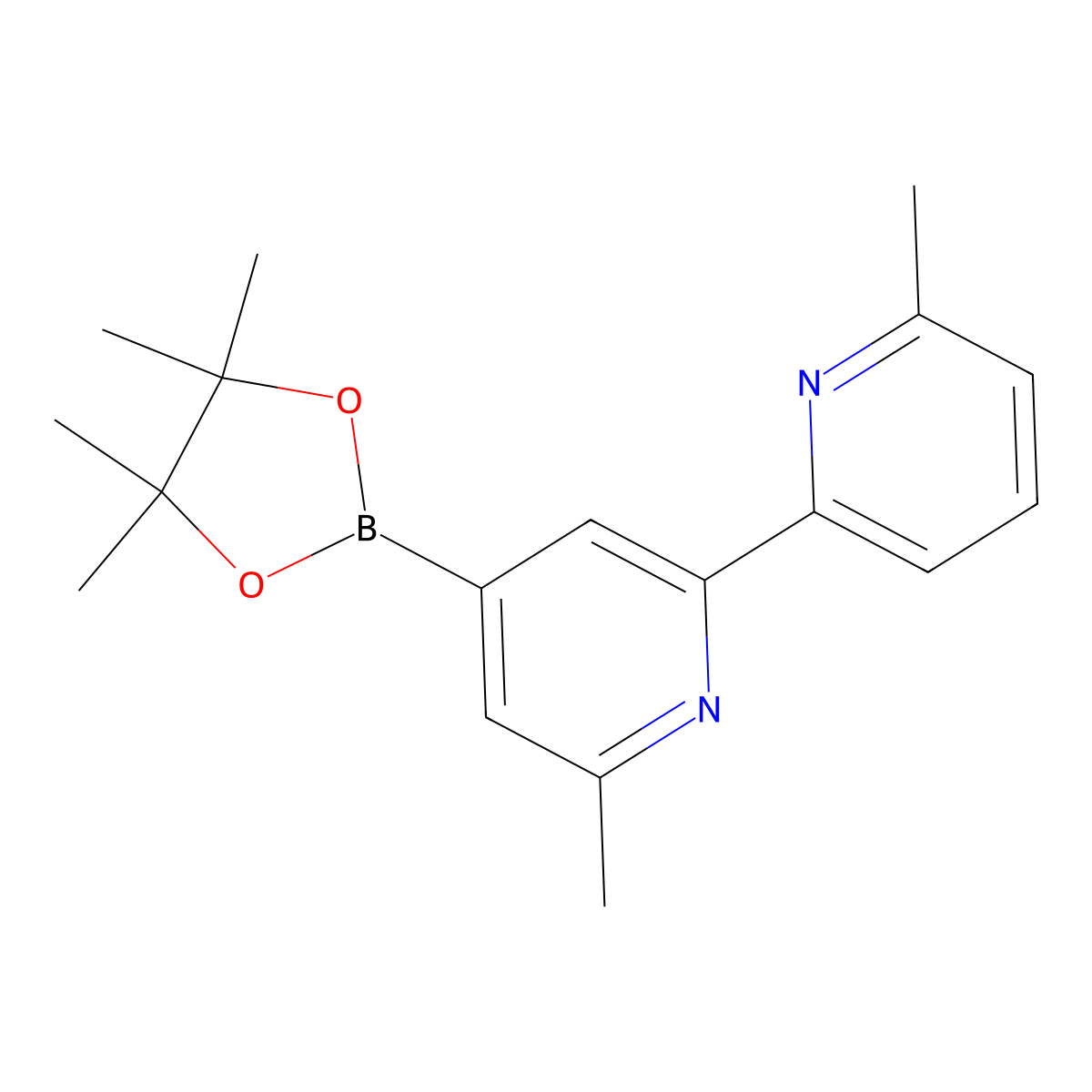 6,6'-Dimethyl-4-(4,4,5,5-tetramethyl-1,3,2-dioxaborolan-2-yl)-2,2'-bipyridine molecular structure, CAS 2304818-02-6