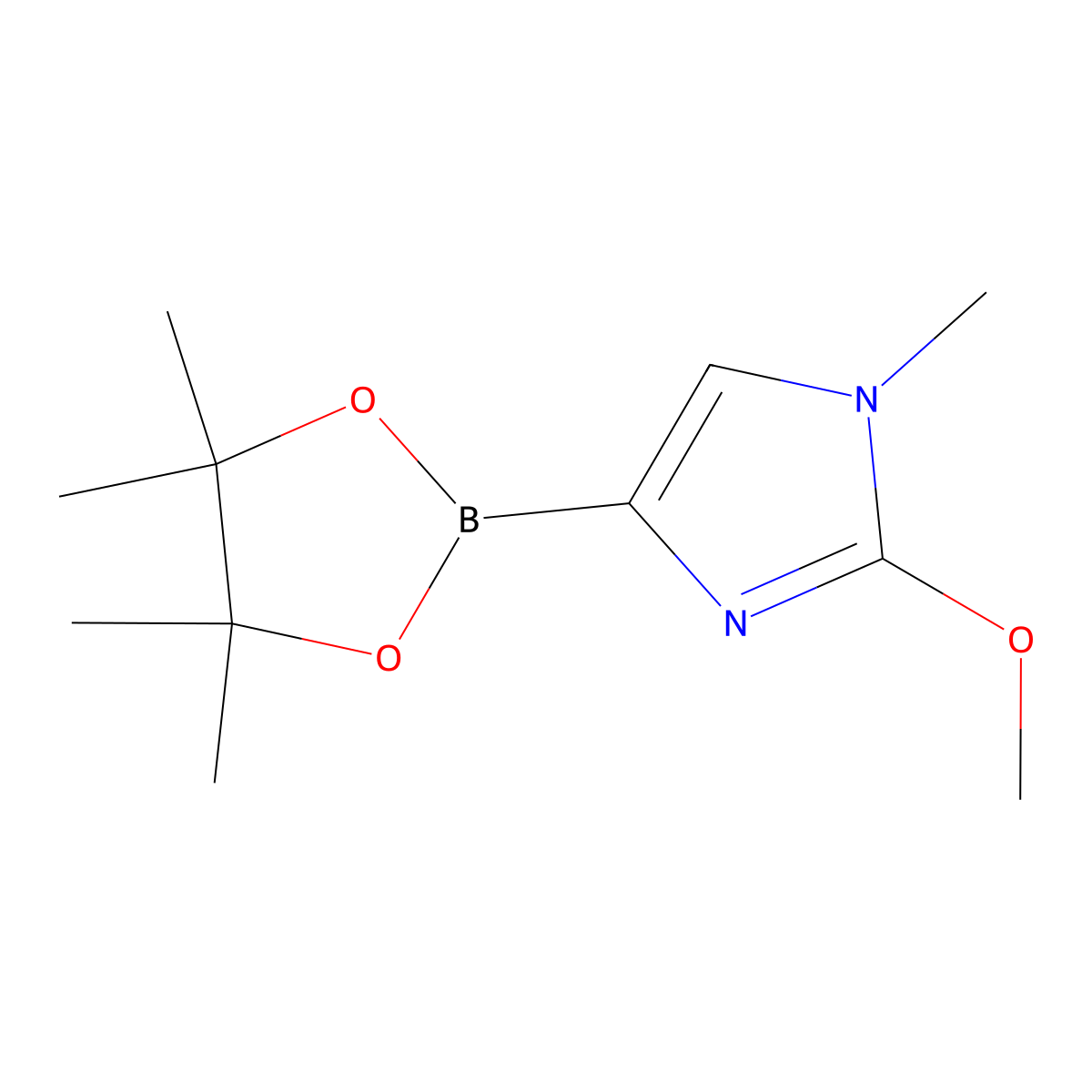2-methoxy-1-methyl-4-(4,4,5,5-tetramethyl-1,3,2-dioxaborolan-2-yl)-1H-imidazole molecular structure, CAS 2304818-07-1