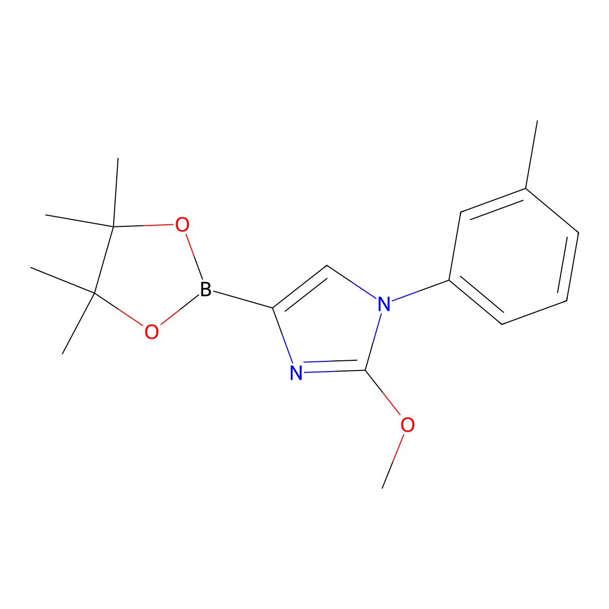 2-methoxy-4-(4,4,5,5-tetramethyl-1,3,2-dioxaborolan-2-yl)-1-(m-tolyl)-1H-imidazole molecular structure, CAS 2304818-08-2