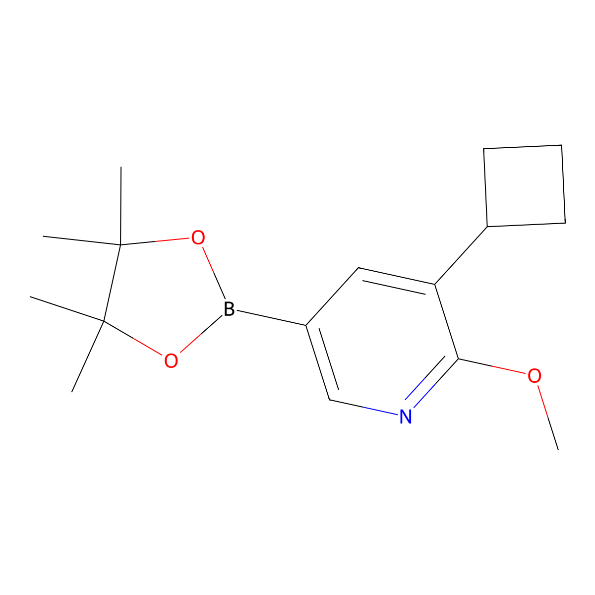 3-Cyclobutyl-2-methoxy-5-(4,4,5,5-tetramethyl-1,3,2-dioxaborolan-2-yl)pyridine molecular structure, CAS 2304818-09-3