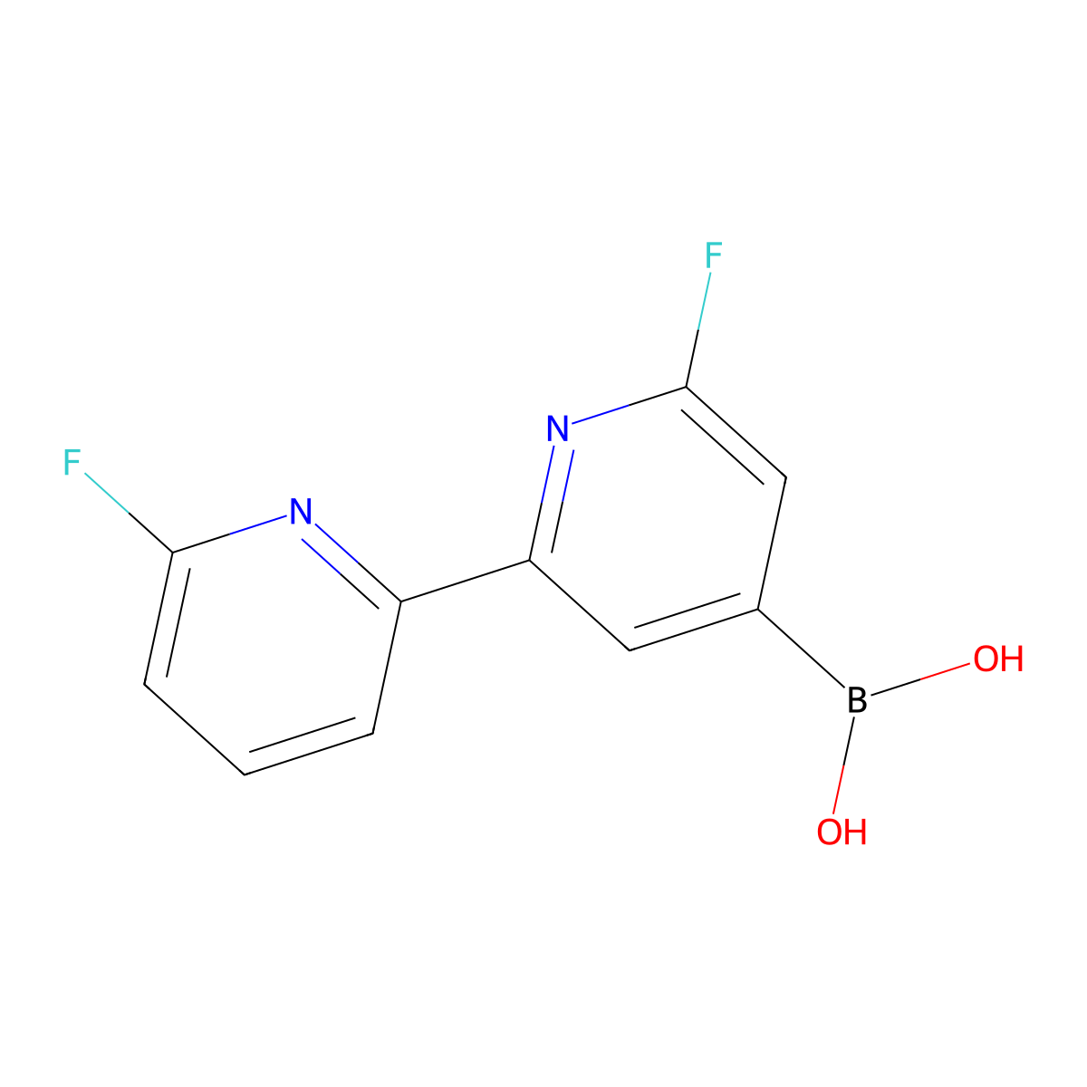 (6,6'-Difluoro-[2,2'-bipyridin]-4-yl)boronic acid molecular structure, CAS 2304818-10-6