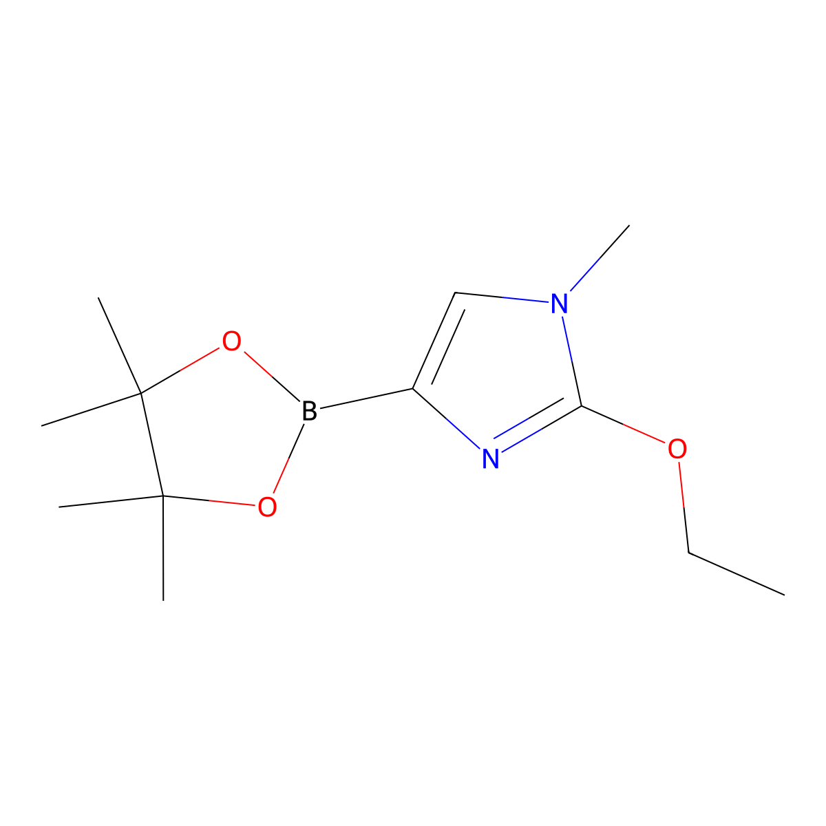 2-ethoxy-1-methyl-4-(4,4,5,5-tetramethyl-1,3,2-dioxaborolan-2-yl)-1H-imidazole molecular structure, CAS 2304818-13-9