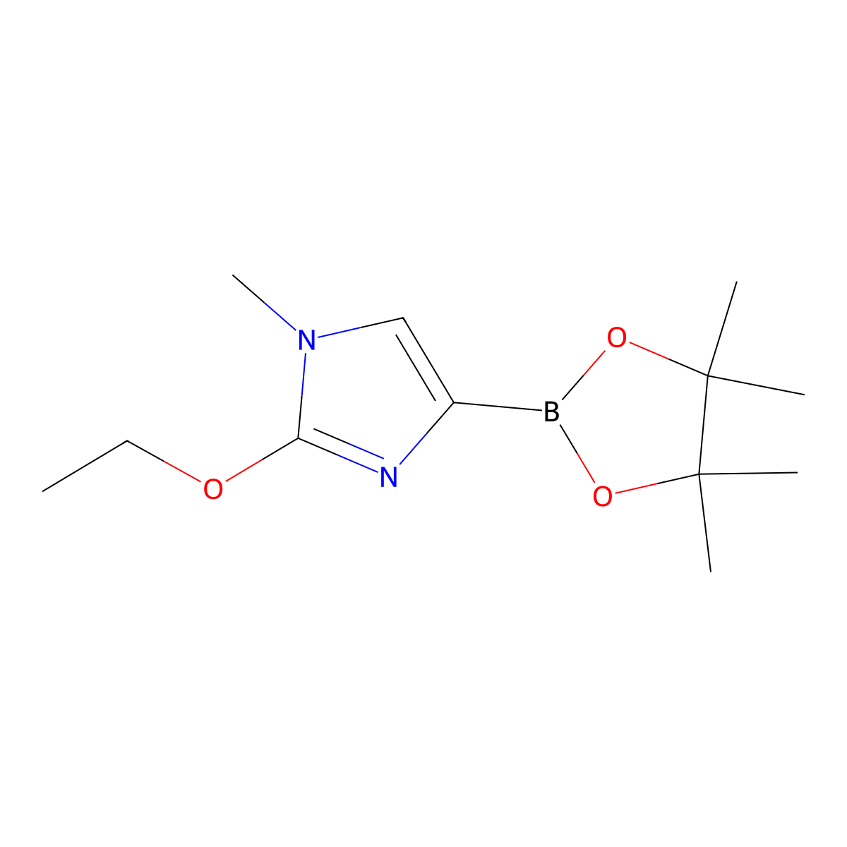 2-ethoxy-1-methyl-4-(4,4,5,5-tetramethyl-1,3,2-dioxaborolan-2-yl)-1H-imidazole molecular structure, CAS 2304818-13-9