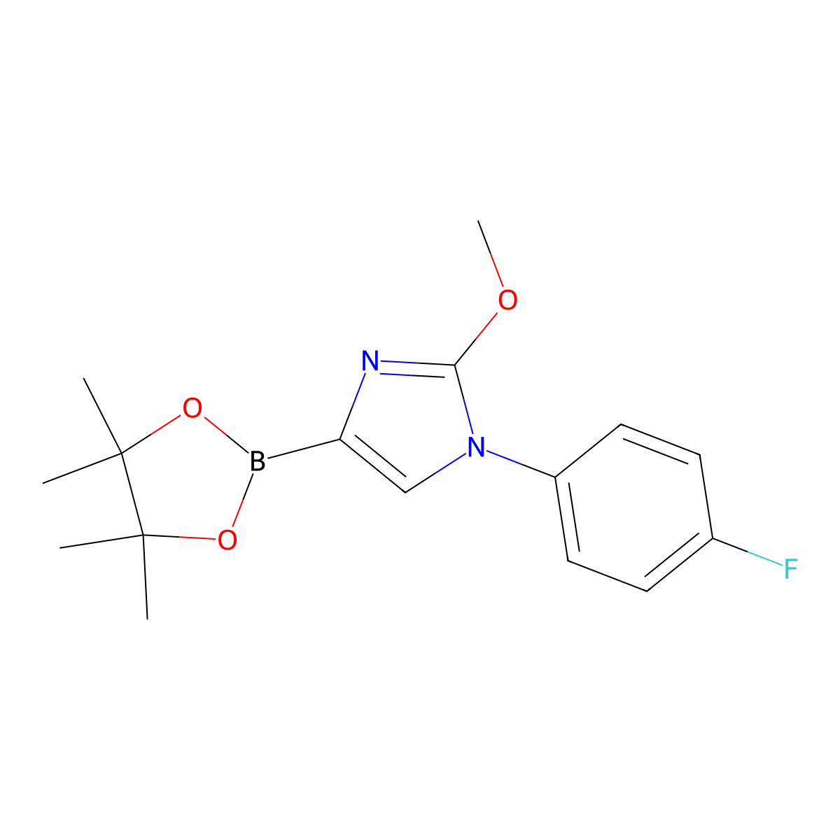 1-(4-fluorophenyl)-2-methoxy-4-(4,4,5,5-tetramethyl-1,3,2-dioxaborolan-2-yl)-1H-imidazole molecular structure, CAS 2304818-28-6