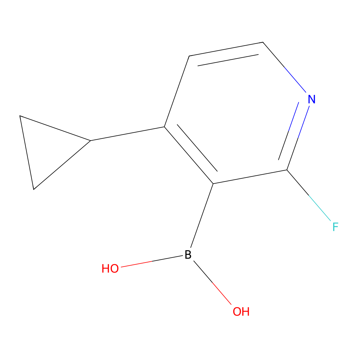 (4-Cyclopropyl-2-fluoropyridin-3-yl)boronic acid molecular structure, CAS 2304818-29-7